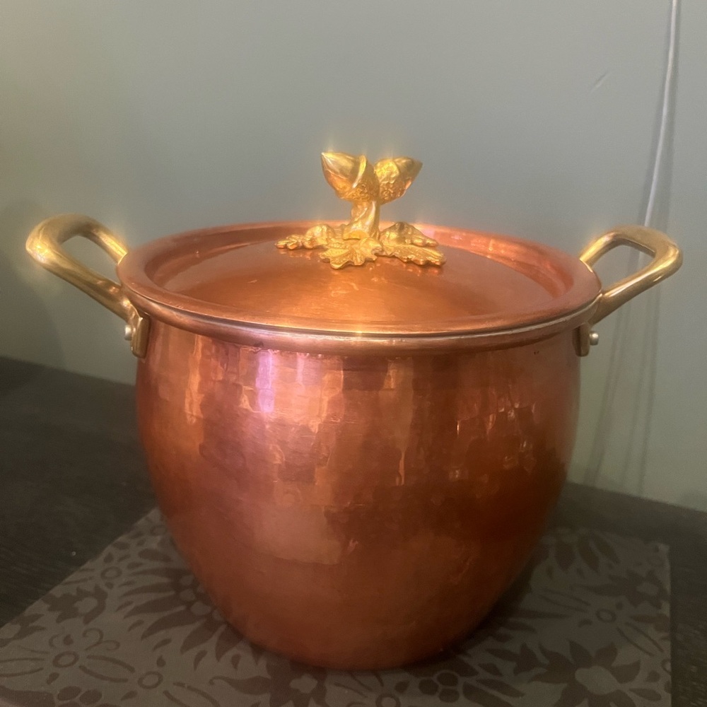 Ruffoni Historia hammered copper 4.75qt stockpot
